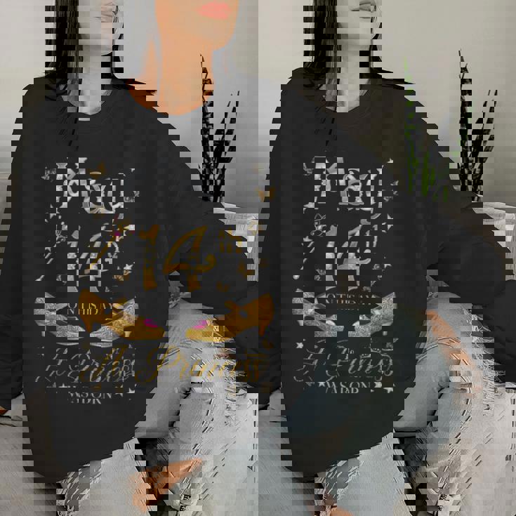 5月14日 プリンセスが生まれた 5月14日 誕生日 女の子 長袖tシャツ レディーススウェットシャツ 彼女への贈り物