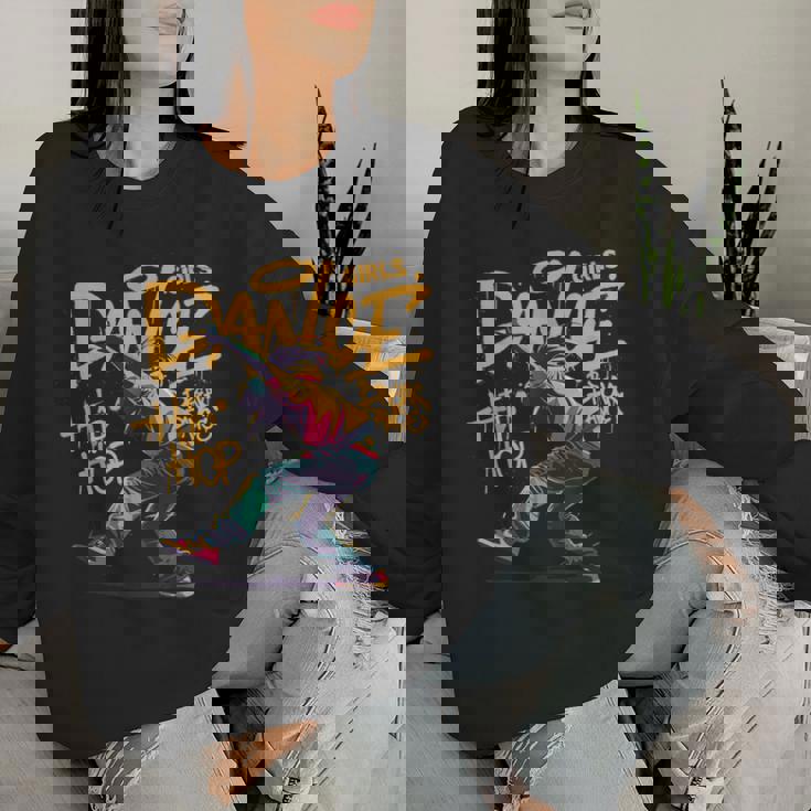 Cool Girls Breakdancing & Hip Hop Music Dancers Graffiti レディーススウェットシャツ 彼女への贈り物