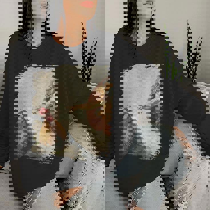 Creation Of Chicken Adam クラシック ミケランジェロ ニワトリ ファニー レディーススウェットシャツ 彼女への贈り物