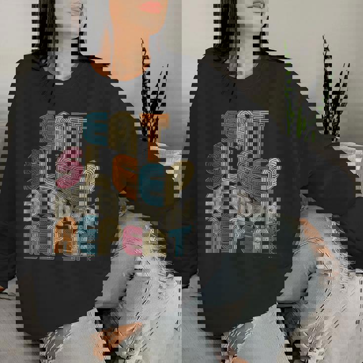 Eatleep Be Edwin Repeat Groovy Retro Edwin レディーススウェットシャツ 彼女への贈り物