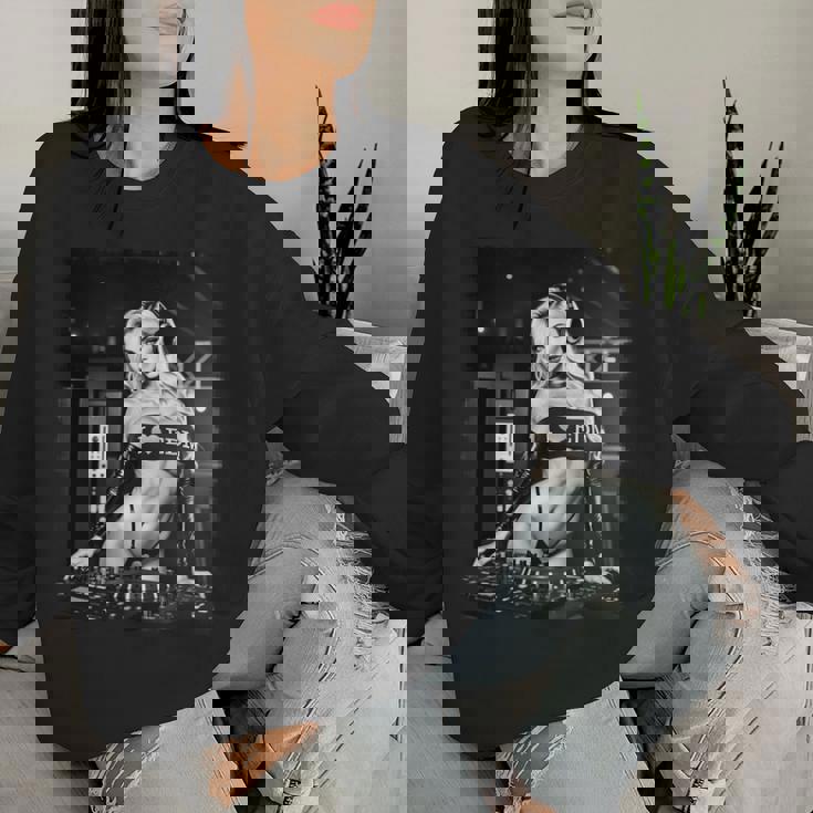 Hot Girl Edm シャツ メンズ セクシー ブロンド Dj レイブ B&W 長袖tシャツ レディーススウェットシャツ 彼女への贈り物