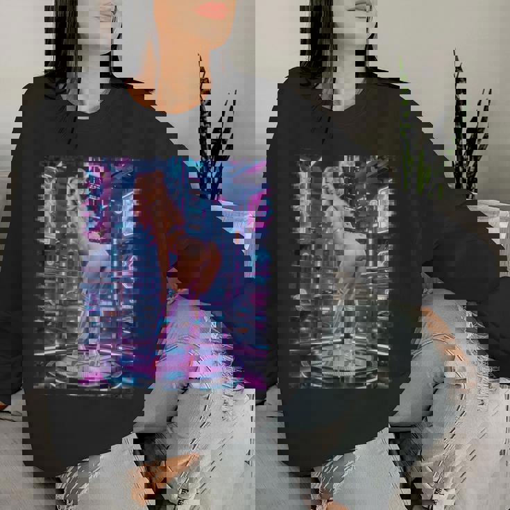 Hot Girl On 男性用 レトロフューチャリズム ピンナップガール 4 レディーススウェットシャツ 彼女への贈り物