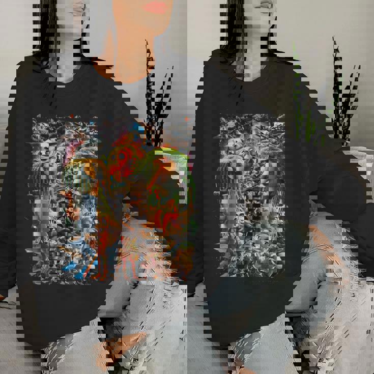 Italian-Brainrot Ai生成動物 Z世代 男性 女性 若者 レディーススウェットシャツ 彼女への贈り物