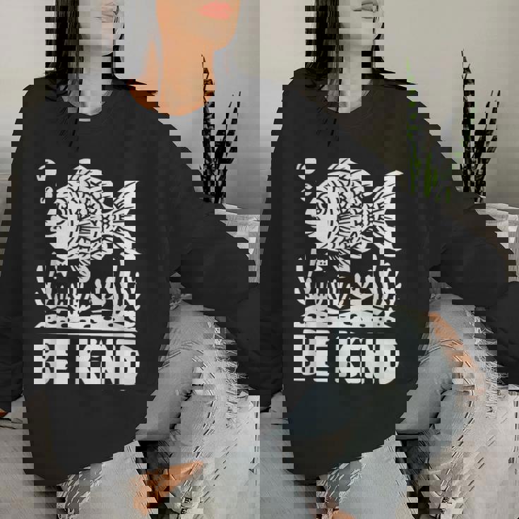 Be Kind Fish 学校教師の初日おめでとう レディーススウェットシャツ 彼女への贈り物