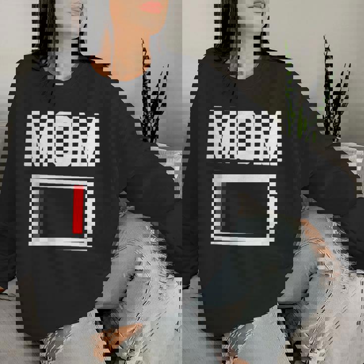 Mom Battery Low Mother Family Mama Mommy Mom レディーススウェットシャツ 彼女への贈り物