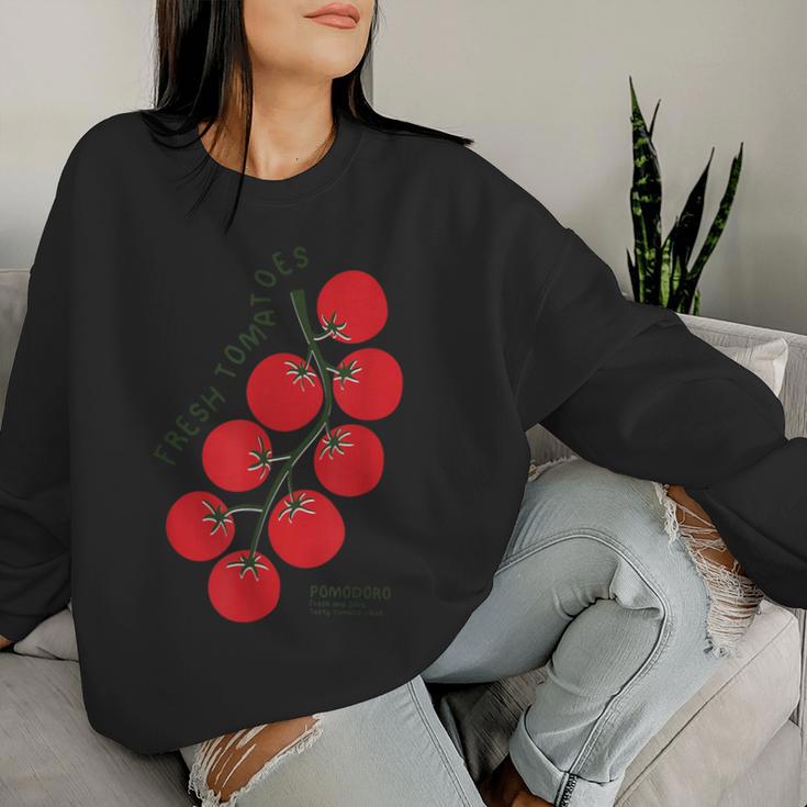 Pomodori Freschi Fresh Tomatoes Italianummer Tomatoes レディーススウェットシャツ 彼女への贈り物