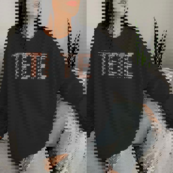 Tete ヒョウ柄 ママ キュート 母の日 おもしろい おばあちゃん レディーススウェットシャツ 彼女への贈り物