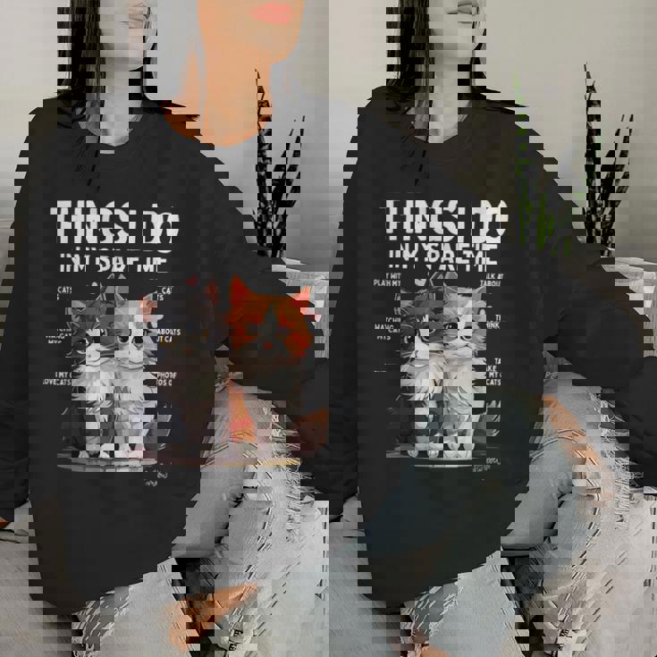 Things I Do In Mypare Time Cat Lover Men レディーススウェットシャツ 彼女への贈り物