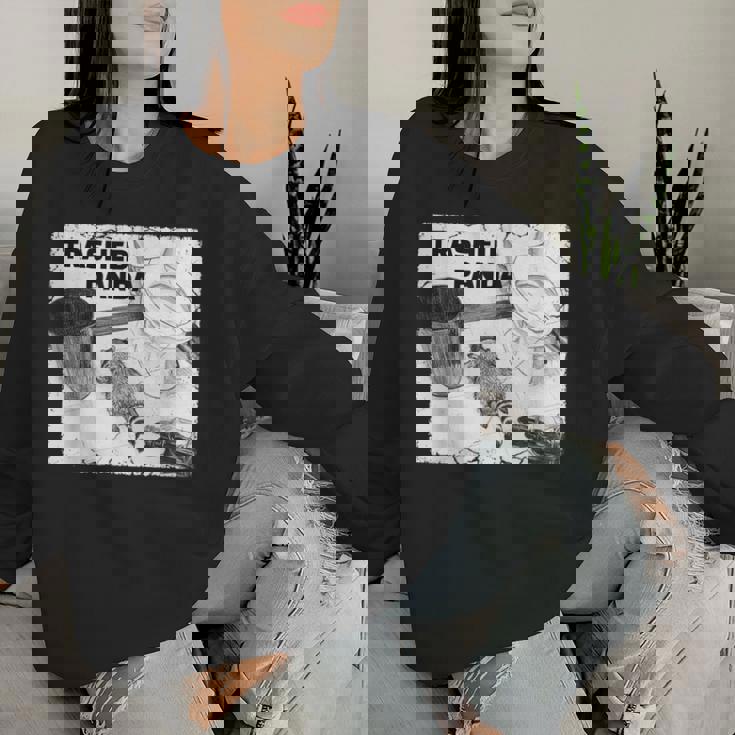 Trashed Panda Racoon Trend レディーススウェットシャツ 彼女への贈り物