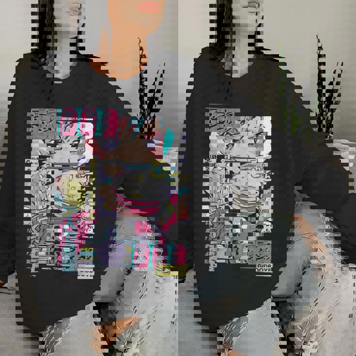 Vaporwave レトロ 90年代 日本アニメ 女の子とラーメン 美学 レディーススウェットシャツ 彼女への贈り物