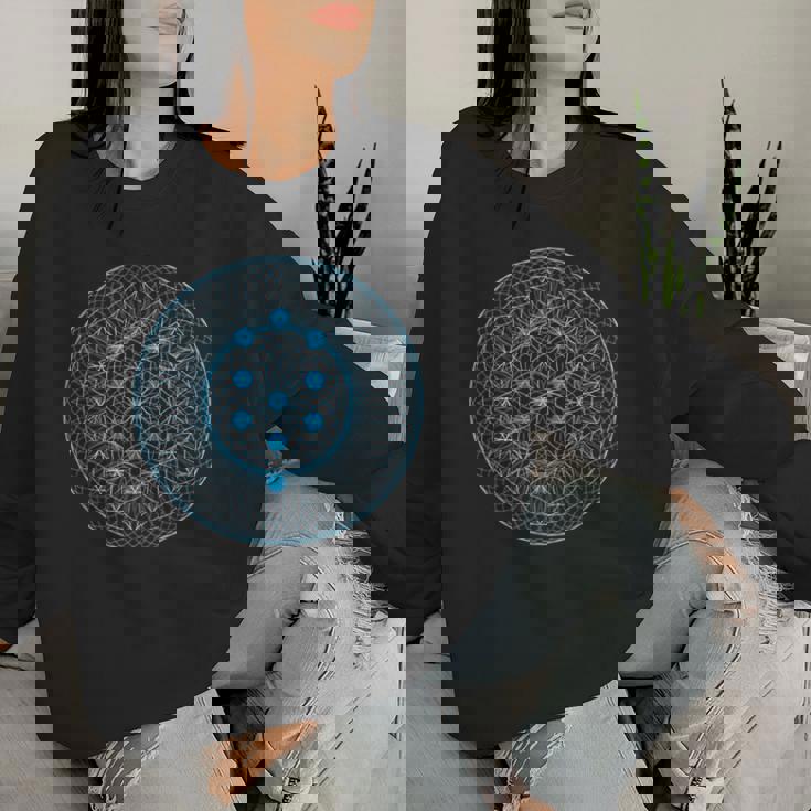 カバラの木と生命の神聖な幾何学の花 レディーススウェットシャツ 彼女への贈り物