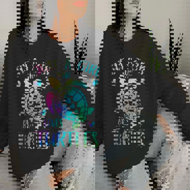 カメが大好きなただの女の子 かわいいパステルカメ レディーススウェットシャツ 彼女への贈り物