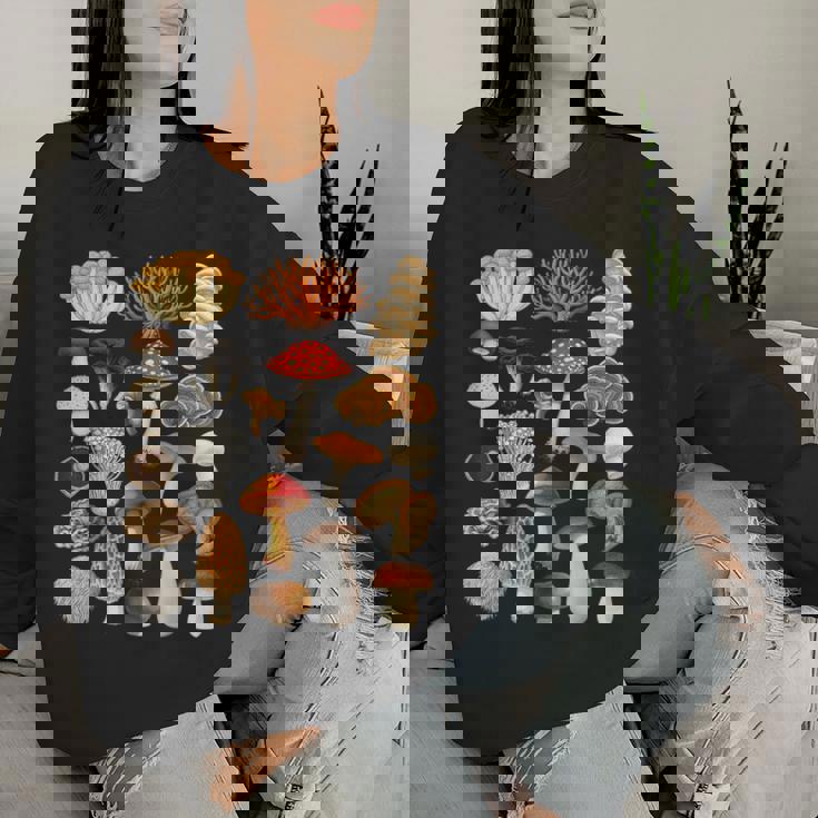 キノコの種類 自然 コテージコア ファン 男の子 女の子 キッズ レディーススウェットシャツ 彼女への贈り物