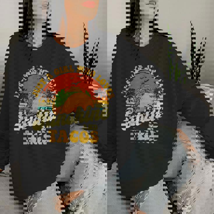 サンシャインとタコスが大好きな女の子-タコス好きメキシコ レディーススウェットシャツ 彼女への贈り物