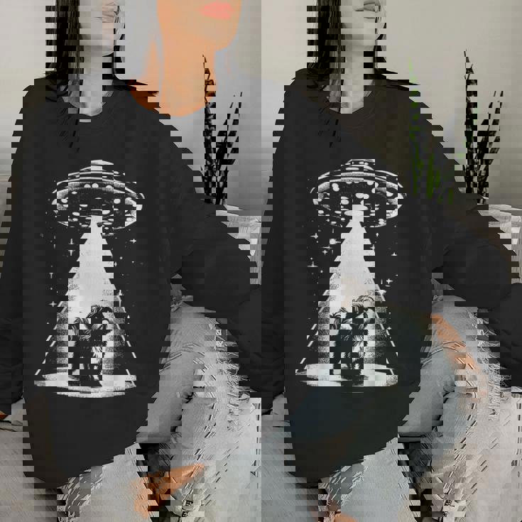 シーズー Mom Dad Dog Alien Ufo レディーススウェットシャツ 彼女への贈り物