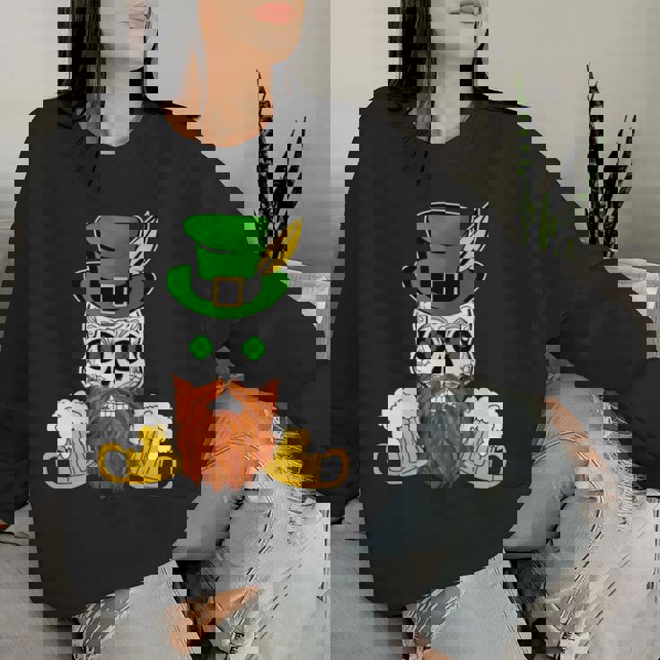 スカル 聖パトリックデー 洋服 ギフト 男性 女性 ビール 長袖tシャツ レディーススウェットシャツ 彼女への贈り物