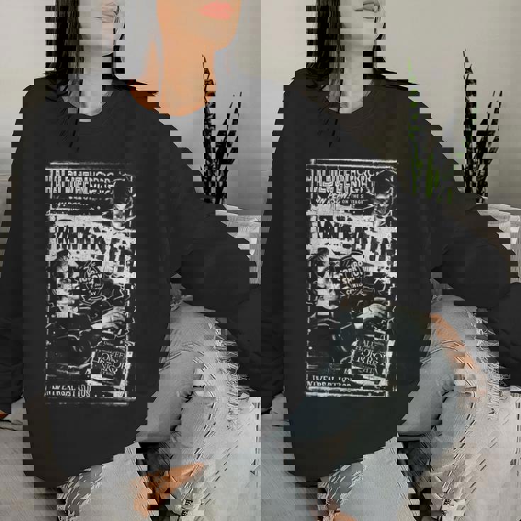 ハロウィンホラーナイト フランケンシュタイン&フランケンシュタインの花嫁 レディーススウェットシャツ 彼女への贈り物