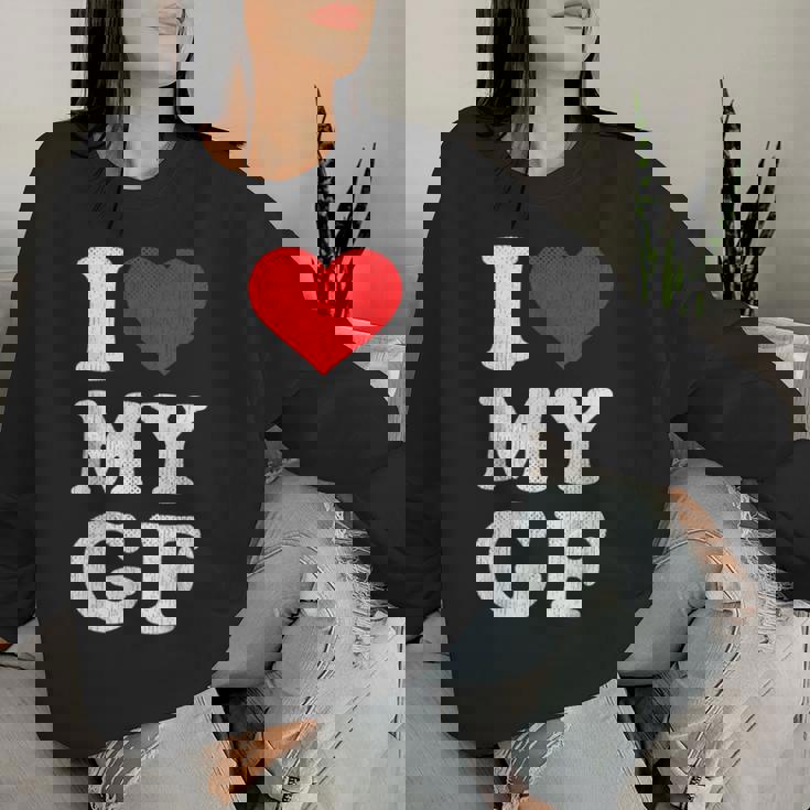ユーズド加工 I Heart My Girlfriend アパレル I Love My Gf レディーススウェットシャツ 彼女への贈り物