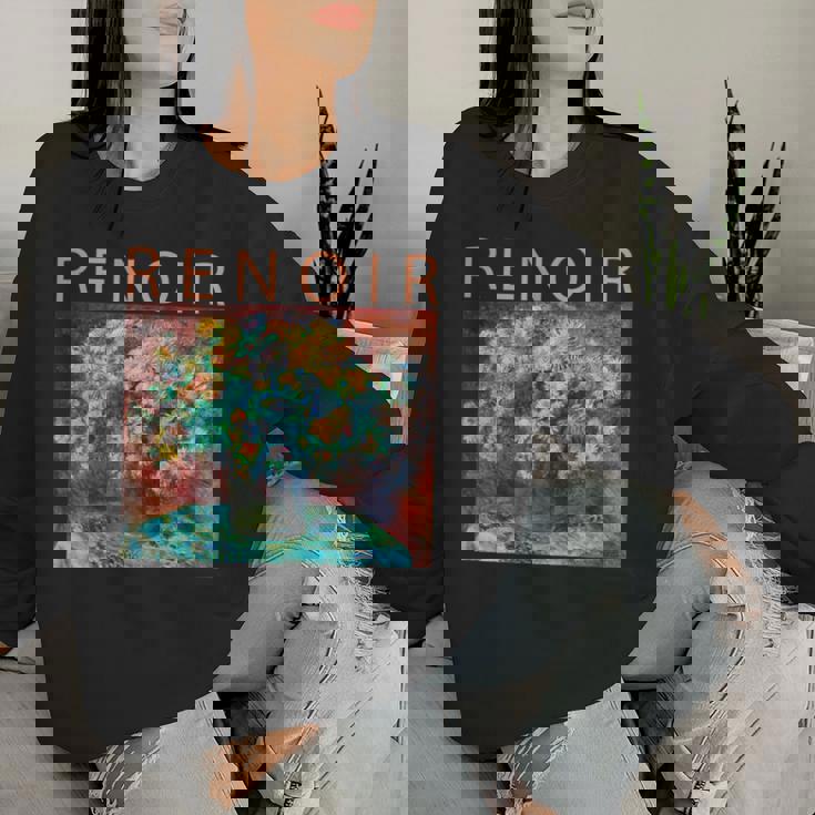 ルノワール 面白いtシャツ 名作アート 菊の花 絵画 メンズ レディース 面白い 服 美術 おもしろ レディーススウェットシャツ 彼女への贈り物