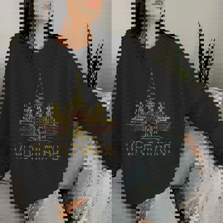 ヴィエンチャンシティ・ラオス お土産ギフト 男性 女性 レディーススウェットシャツ 彼女への贈り物