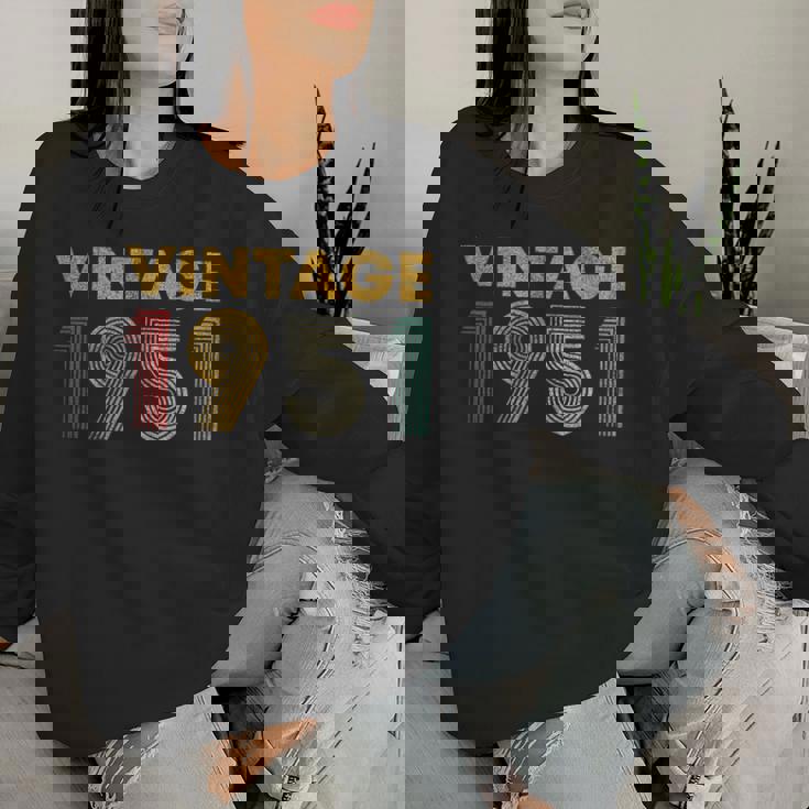 ヴィンテージ 1951 75 歳の誕生日プレゼント 男性 女性 75 歳 レディーススウェットシャツ 彼女への贈り物