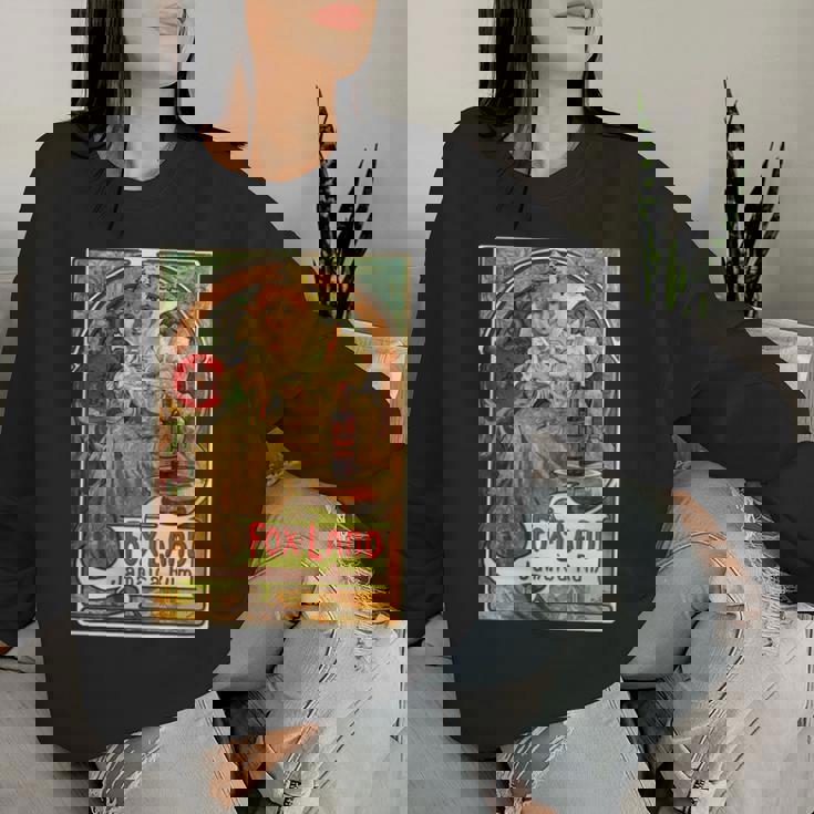 ヴィンテージ ジャマイカ ラム広告ポスター 女の子 アルフォンスミュシャ 長袖tシャツ レディーススウェットシャツ 彼女への贈り物