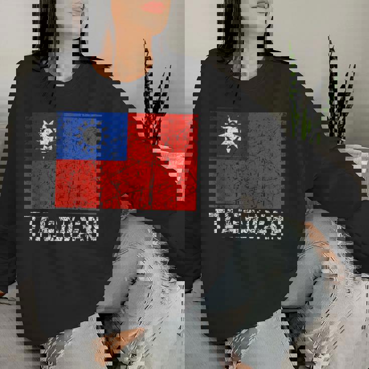 台湾国旗 アンティーク調 男性 女性 キッズ アジア 台湾 レディーススウェットシャツ 彼女への贈り物