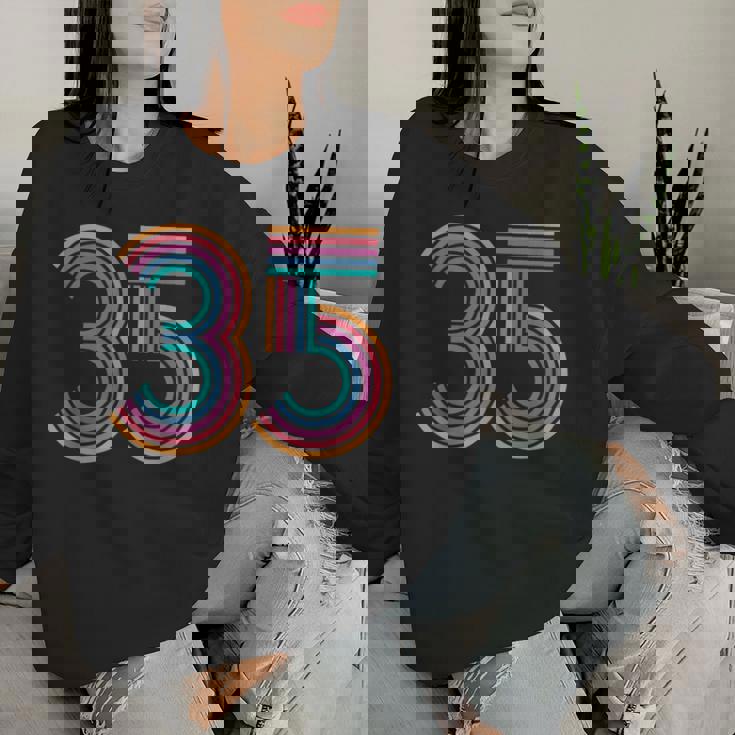数字 35 35周年 男性 女性 35歳の誕生日 レディーススウェットシャツ 彼女への贈り物