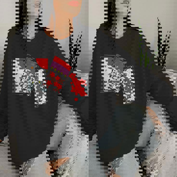 日本の伝統工芸品 花札 男性 女性 長袖tシャツ レディーススウェットシャツ 彼女への贈り物