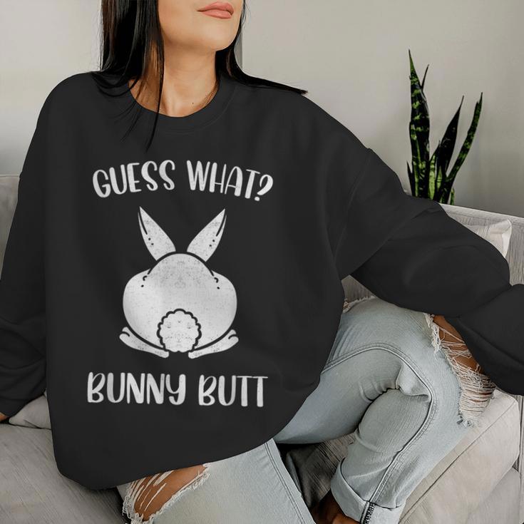 面白いイースタージョークguess What Bunny Butt メンズ レディース レディーススウェットシャツ 彼女への贈り物