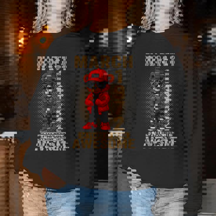 3月 54歳の誕生日 男性 女性 1972年 素晴らしいテディベア レディーススウェットシャツ 面白い贈り物