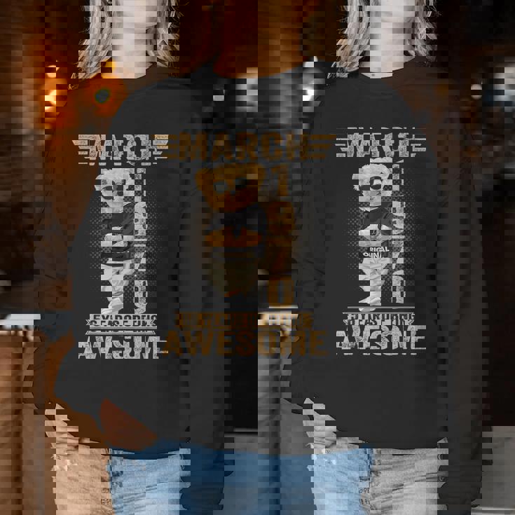 3月 56歳の誕生日 男性 女性 1970年 素晴らしいテディベア レディーススウェットシャツ 面白い贈り物