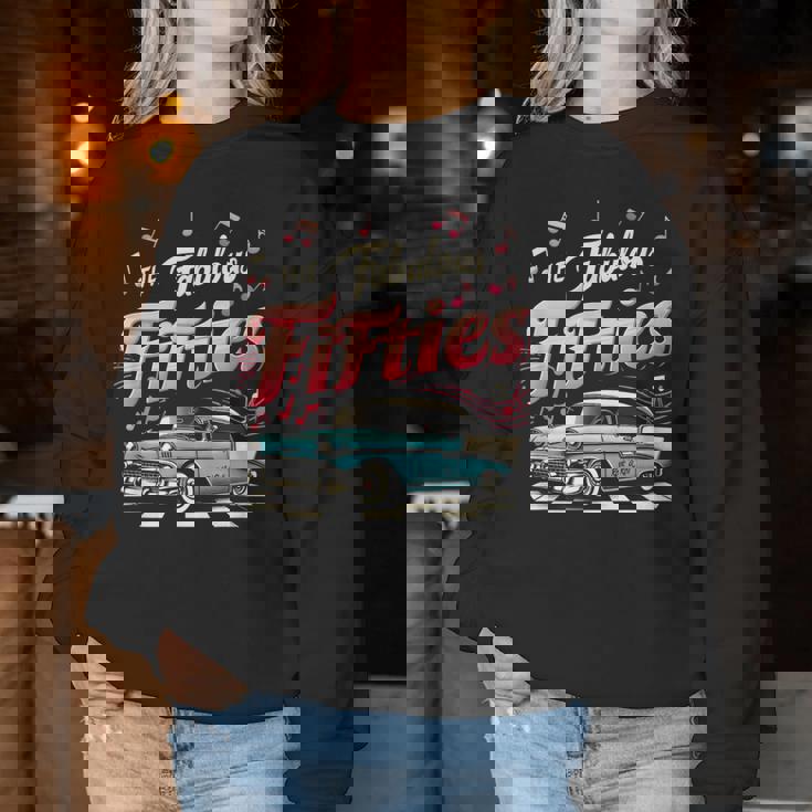 50S ロカビリー 1950年代 The Fabulous Fifties ロックンロール レディーススウェットシャツ 面白い贈り物