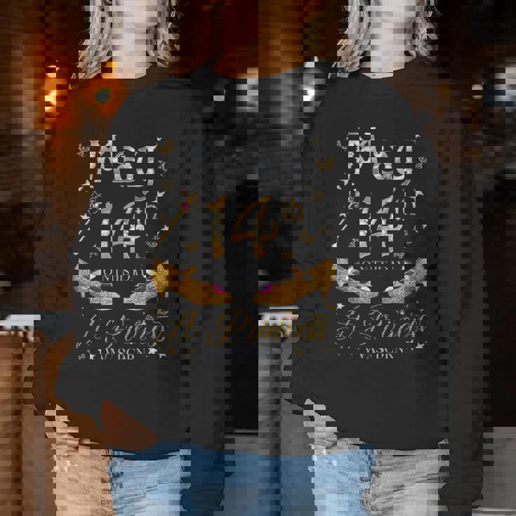 5月14日 プリンセスが生まれた 5月14日 誕生日 女の子 長袖tシャツ レディーススウェットシャツ 面白い贈り物