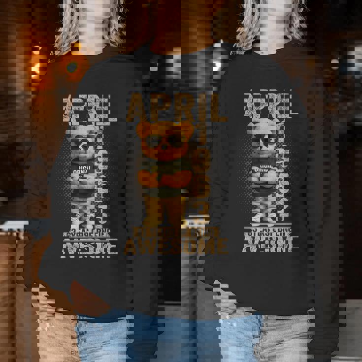 63歳 1963年4月 テディベア 63歳 誕生日 男性 女性 レディーススウェットシャツ 面白い贈り物