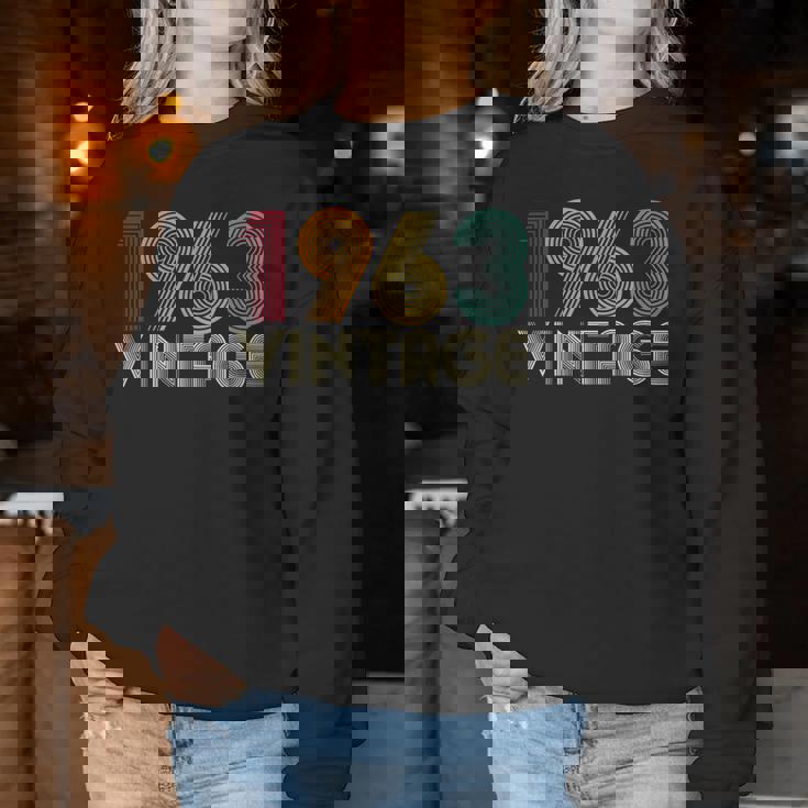 63歳の誕生日プレゼント 63歳 男性 女性 レトロ ヴィンテージ 1963 レディーススウェットシャツ 面白い贈り物