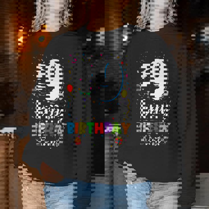 9歳 誕生日 ハッピーバースデー 9歳 男の子 女の子 9歳 レディーススウェットシャツ 面白い贈り物