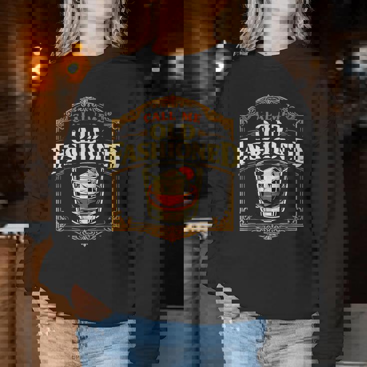 Call Me Old Fashioned Whiskey カクテル ドリンク ミクソロジスト レディーススウェットシャツ 面白い贈り物
