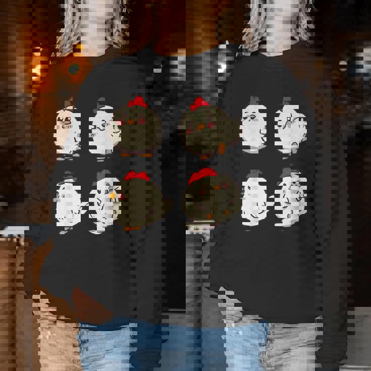 Chicken Chickens Cute Kawaii Anime Kawaii Japan レディーススウェットシャツ 面白い贈り物