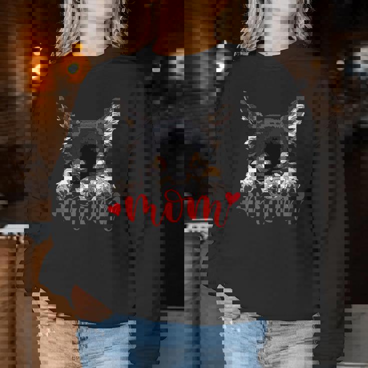 Chihuahua Mom The Dog Mother Chiwawa ブラック&タン チワワ 長袖tシャツ レディーススウェットシャツ 面白い贈り物