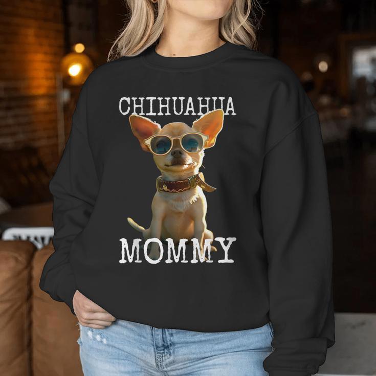 Chihuahua Mommy チワワ ママ ママ 母の日 ママ おもしろ チワワ レディーススウェットシャツ 面白い贈り物