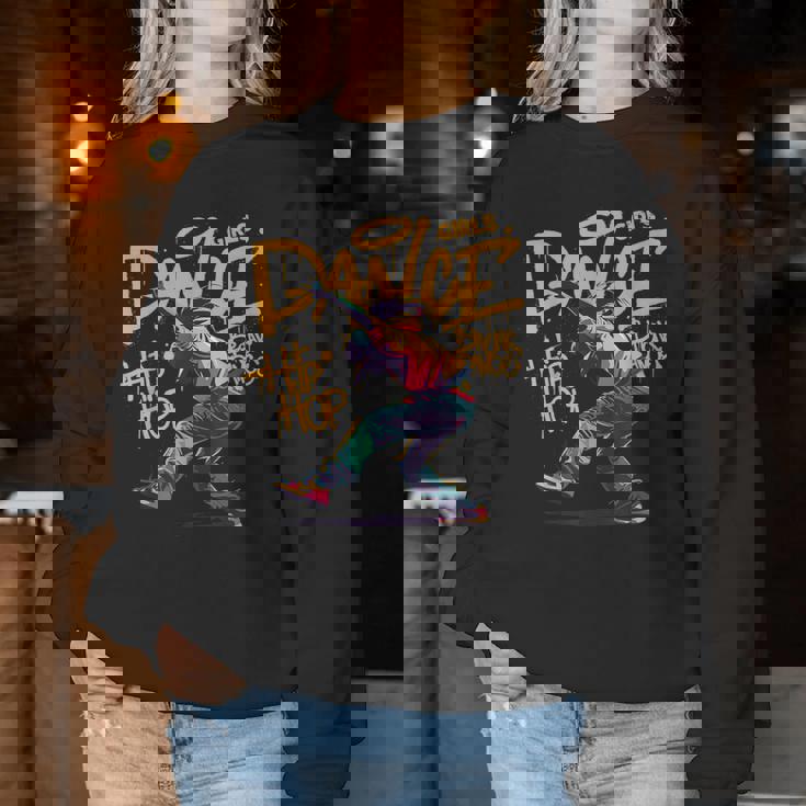 Cool Girls Breakdancing & Hip Hop Music Dancers Graffiti レディーススウェットシャツ 面白い贈り物