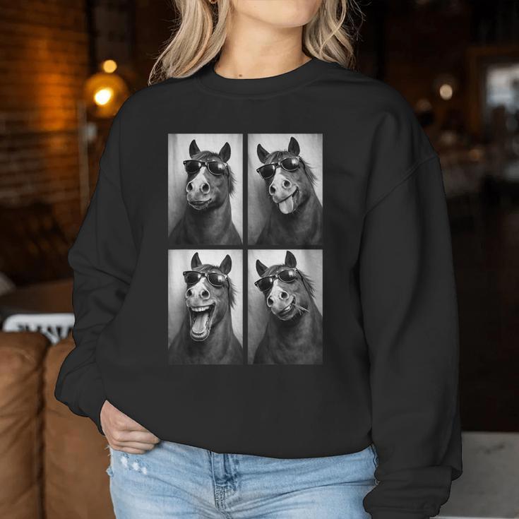 Cool Horse Sunglasses Photobooth Farm Animal Stallion Women Sweatshirt Unique Gifts