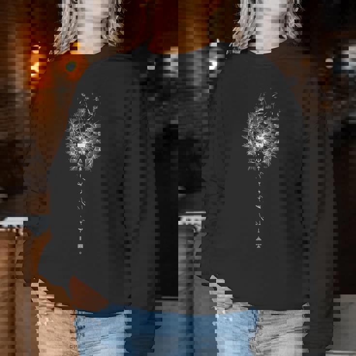 Cute Be Kind タンポポ タトゥー 矢 呼吸パターン レディーススウェットシャツ 面白い贈り物