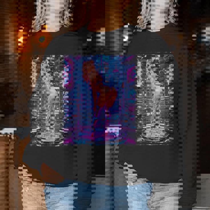 Hot Girl On 男性用 レトロフューチャリズム ピンナップガール 4 レディーススウェットシャツ 面白い贈り物