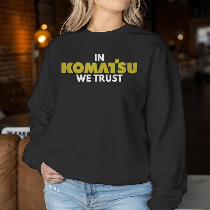 In Komatsu We Trust Dozer ブルドーザー キルドーザー トリビュート レディーススウェットシャツ 面白い贈り物