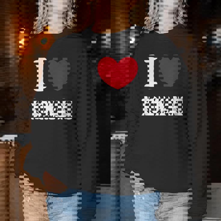 I Love Komaki アイラブ小牧 レディーススウェットシャツ 面白い贈り物