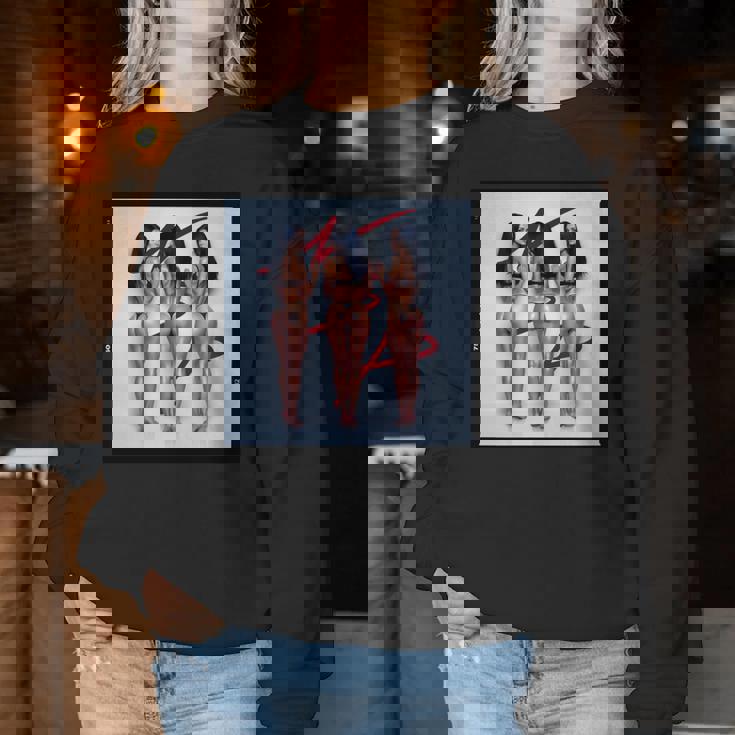 Pinup Girl 男性用 「Seeing Triple」 長袖tシャツ レディーススウェットシャツ 面白い贈り物