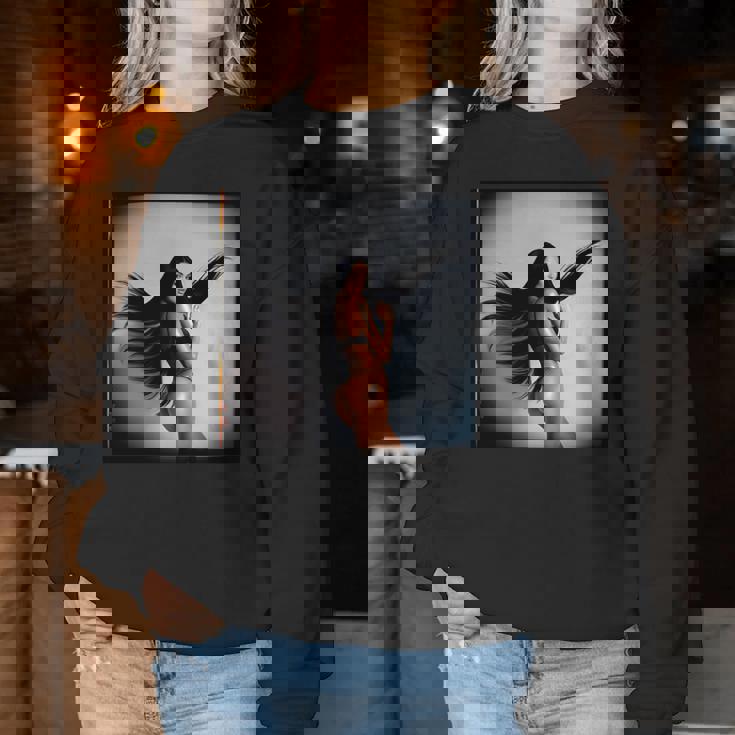 Pinup Girl 男性用 セクシーなブルネットファッションモデル 長袖tシャツ レディーススウェットシャツ 面白い贈り物