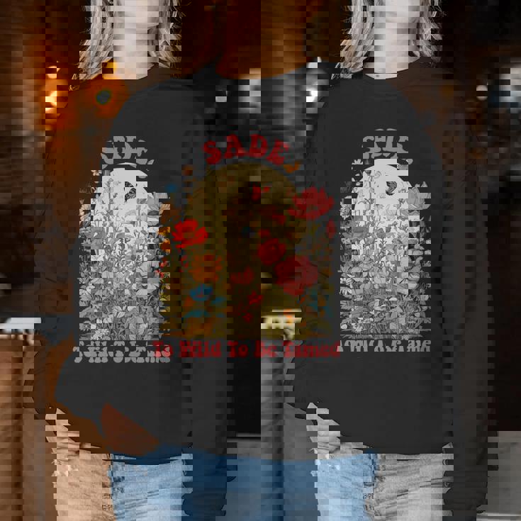 Sade 名前 かわいい レトロ 女の子 ワイルドフラワーade 名前 長袖tシャツ レディーススウェットシャツ 面白い贈り物